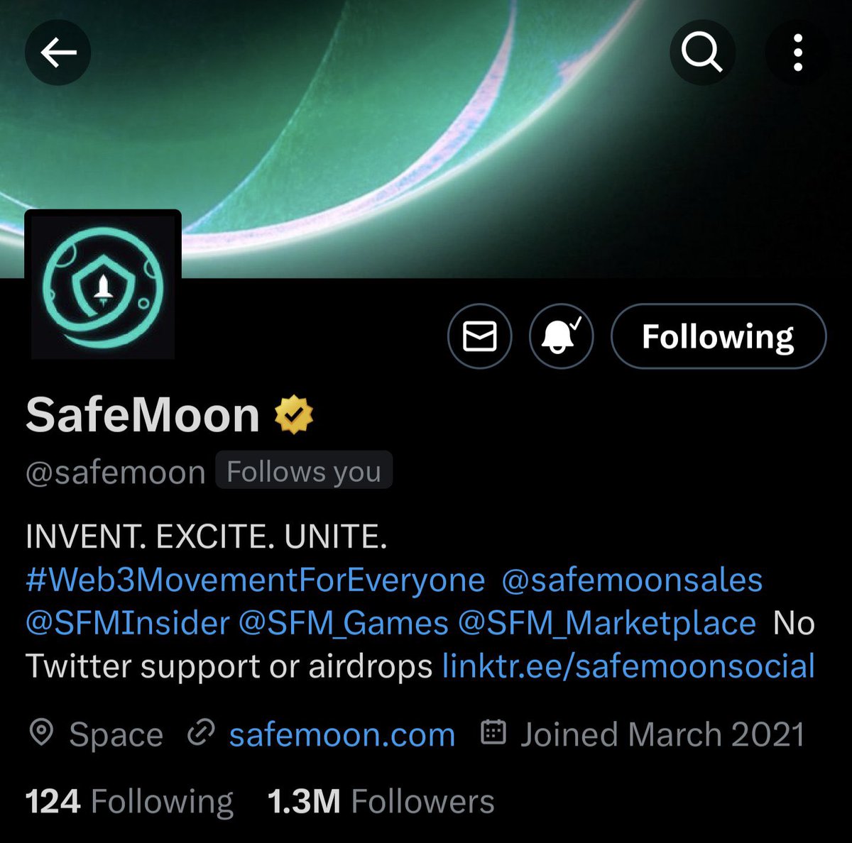 Official business checkmark for business #SAFEMOON ☑️