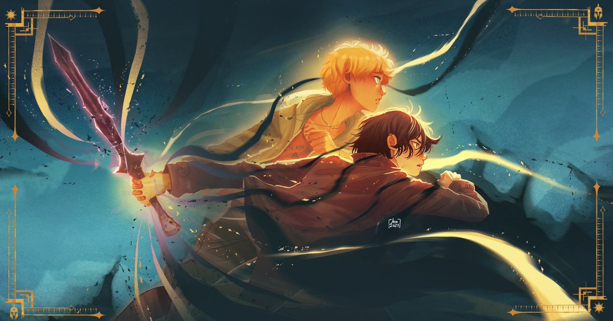The Sun and The Star Cover I did for the Rainbowcrate book box! 
-
 Thank @rainbowcrate,@MarkDoesStuff and @rickriordan for giving me the chance to work on this! A dream come true! 🥹❤️  
-
#solangelo #nicodiangelo #willsolace #thesunandthestar