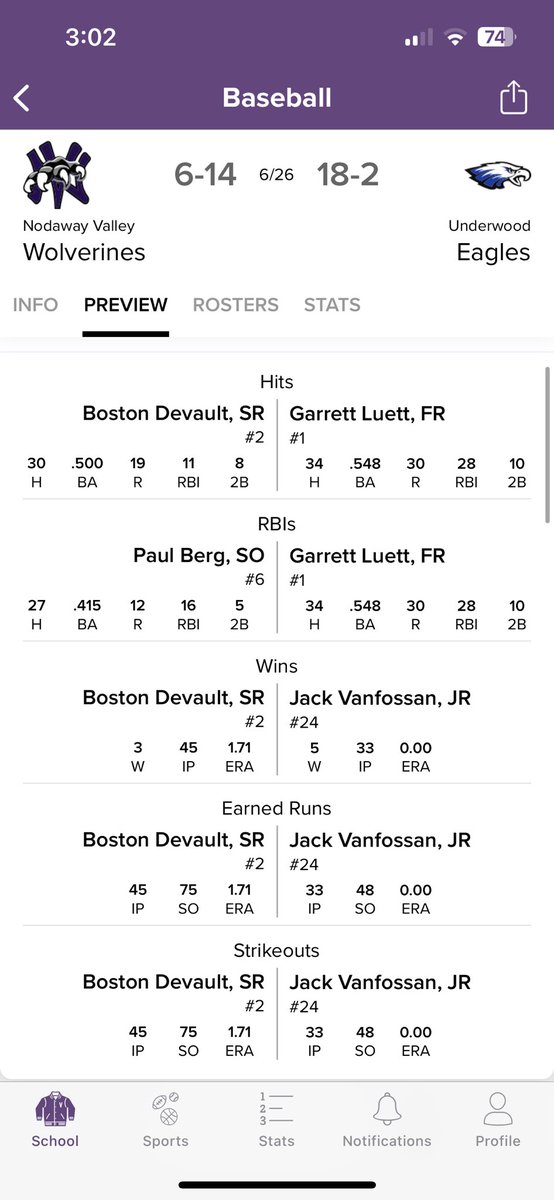 Block__Talk's tweet image. SHOWCASE: @EliHarr06 and Nodaway Valley (6-14) are in for a prime time showdown with 5th ranked Underwood (18-2). First pitch at 7:00 #iahsbb
