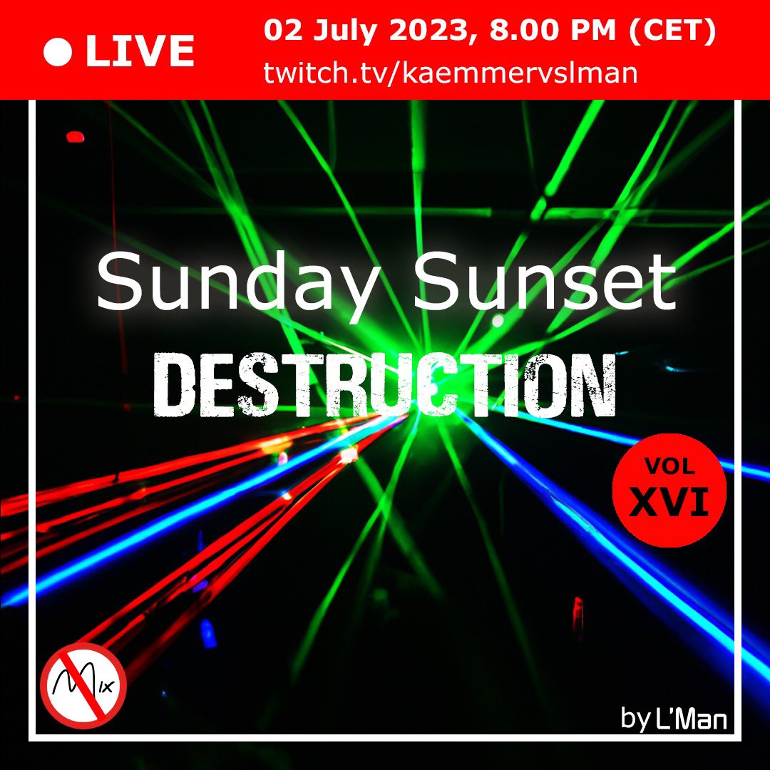 Propably the last Sunday Sunset Session this year…and it will be massive with dark hard techno tunes! #kaemmervslman #lman #djlman #twitch #djstream #goodvibes #since2007 #techno #darktechno #hardtechno #mixcloud #live