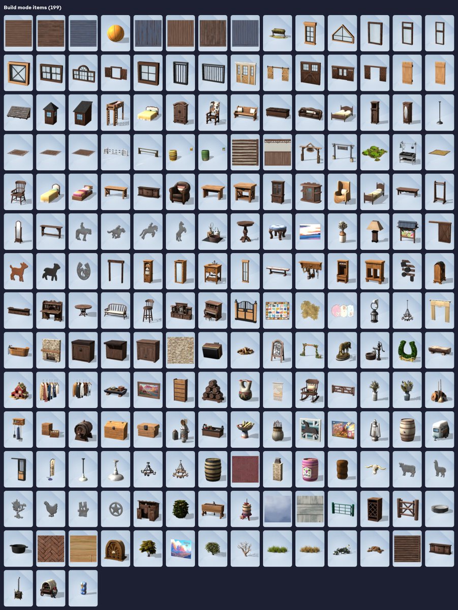 A list of both Create a Sim and Build Mode assets from The Sims 4 Horse Ranch was released on EA App.

Click on the images to see the full list!