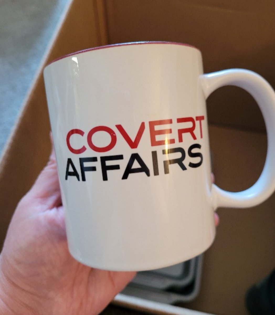 Dear #CovertAffairs - you are long over, but I will never forget the fans, the cast, and all the fun we had ❤️

This mug has seen like, five moves and two offices and I love it so much.