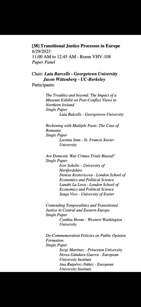 Lanabi🦋@lanabi.bsky.social (@lanabi_la_lova) on Twitter photo Join us tomorrow at <a href="/CES_Europe/">CES</a>! <a href="/IvorSoko/">Ivor Sokolic</a> and myself will present our paper with <a href="/DenisaKost/">Denisa Kostovicova 🦋 @denisakost.bsky.social</a> and <a href="/sanja_vico/">Dr Sanja Vico</a>: “Are Domestic War Crimes Trials Biased?” Panel on Transitional Justice, chaired by <a href="/laiabalcells/">Laia Balcells</a> Join us tomorrow at <a href="/CES_Europe/">CES</a>! <a href="/IvorSoko/">Ivor Sokolic</a> and myself will present our paper with <a href="/DenisaKost/">Denisa Kostovicova 🦋 @denisakost.bsky.social</a> and <a href="/sanja_vico/">Dr Sanja Vico</a>: “Are Domestic War Crimes Trials Biased?” Panel on Transitional Justice, chaired by <a href="/laiabalcells/">Laia Balcells</a>