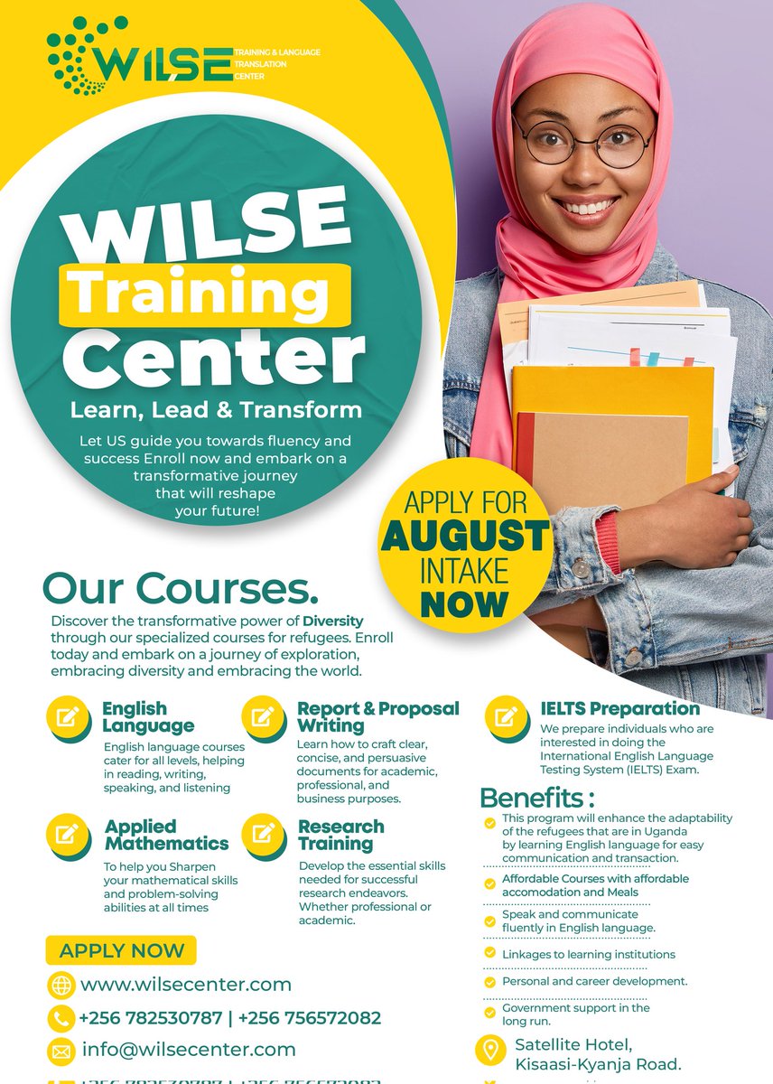 LuzigeKuteesa's tweet image. At WILSE Training and Language Center we teach and train Individuals to become proficient in any foreign language. #LearnLeadTransform @UNHCRuganda @sankaraismael12