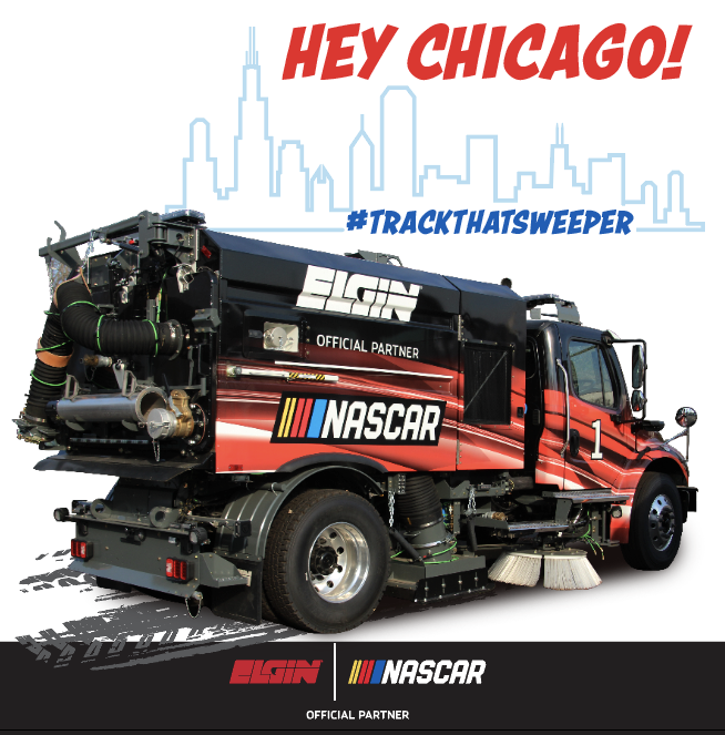 elginsweeper's tweet photo. Looking forward to the weekend!  Hey Chicago take a picture of our sweepers and upload to your favorite social media outlet. Use the hashtag #TrackThatSweeper for a chance to win some cool swag. https://t.co/NE1CsmlHYA
 #NASCAR75
#ElginSweeper #TrackThatSweeper #NASCARChicago https://t.co/vAhOFiQXcp