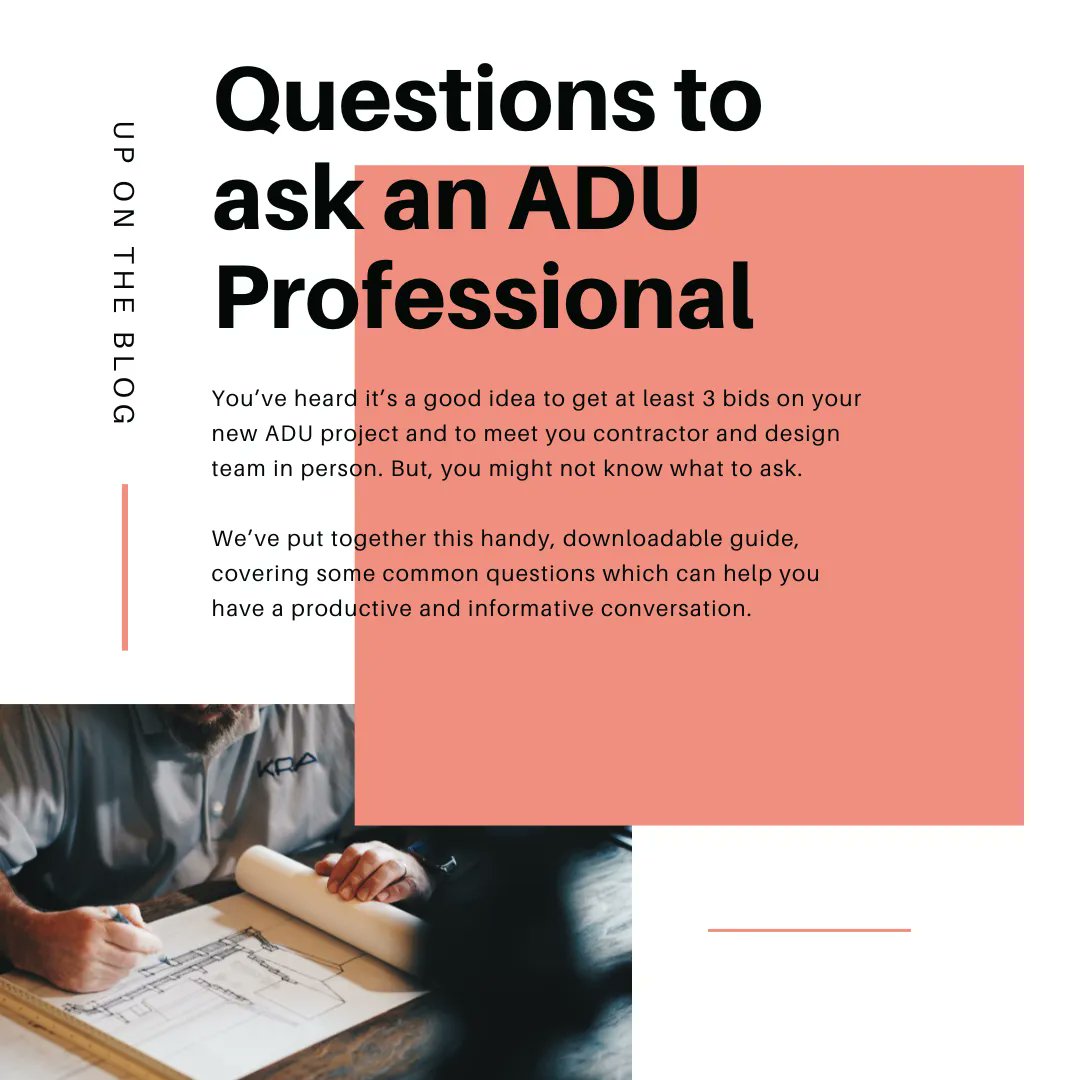 You’ve heard it’s a good idea to get 3 bids on your new ADU project and to meet your contractor and design team in person. But, you might not know what to ask. Check out our latest blog for a handy interview guide to help you get the most out of your consults with your team.