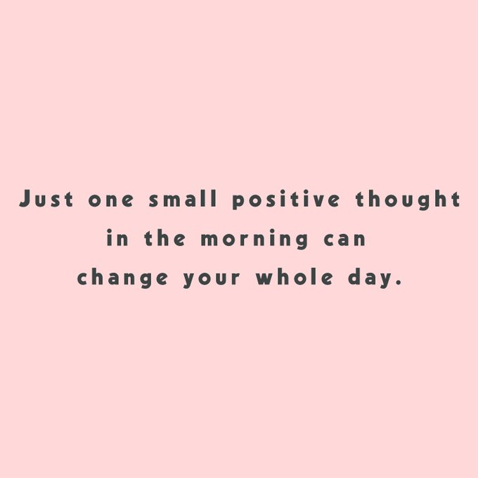 Just one small positive thought in the morning can change your whole day. https://t.co/rn6d0OKUuf<a href="/tag/lifehacks"class="tags"><span>#lifehacks</span></a><a href="/tag/eternalmuse"class="tags"><span>#eternalmuse</span></a><a href="/tag/heatlesscurls"class="tags"><span>#heatlesscurls</span></a><a href="/tag/heatl"class="tags"><span>#heatl</span></a>