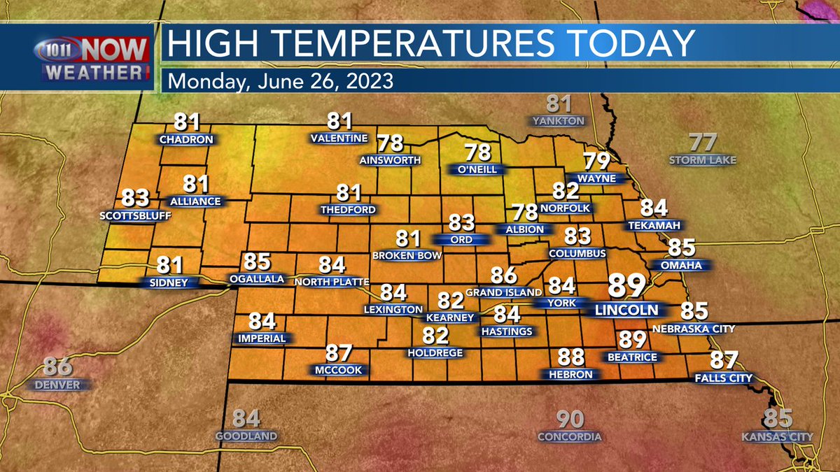 Here are your high temperatures from across the state today! #NEwx