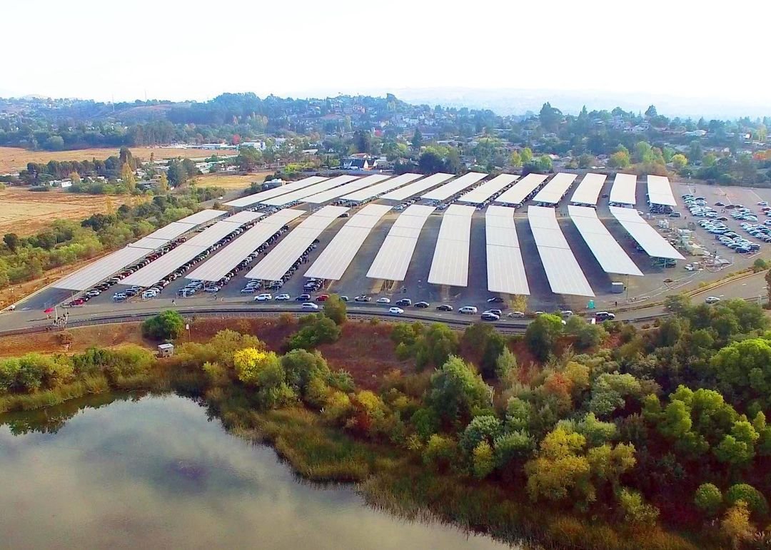 Six Flags Magic Mountain will turn its 30-acre parking lot into a solar farm. The 12-megawatt solar carport energy structure will be installed over the visitor and employee parking lot, providing shade for visitors' cars. 1/3