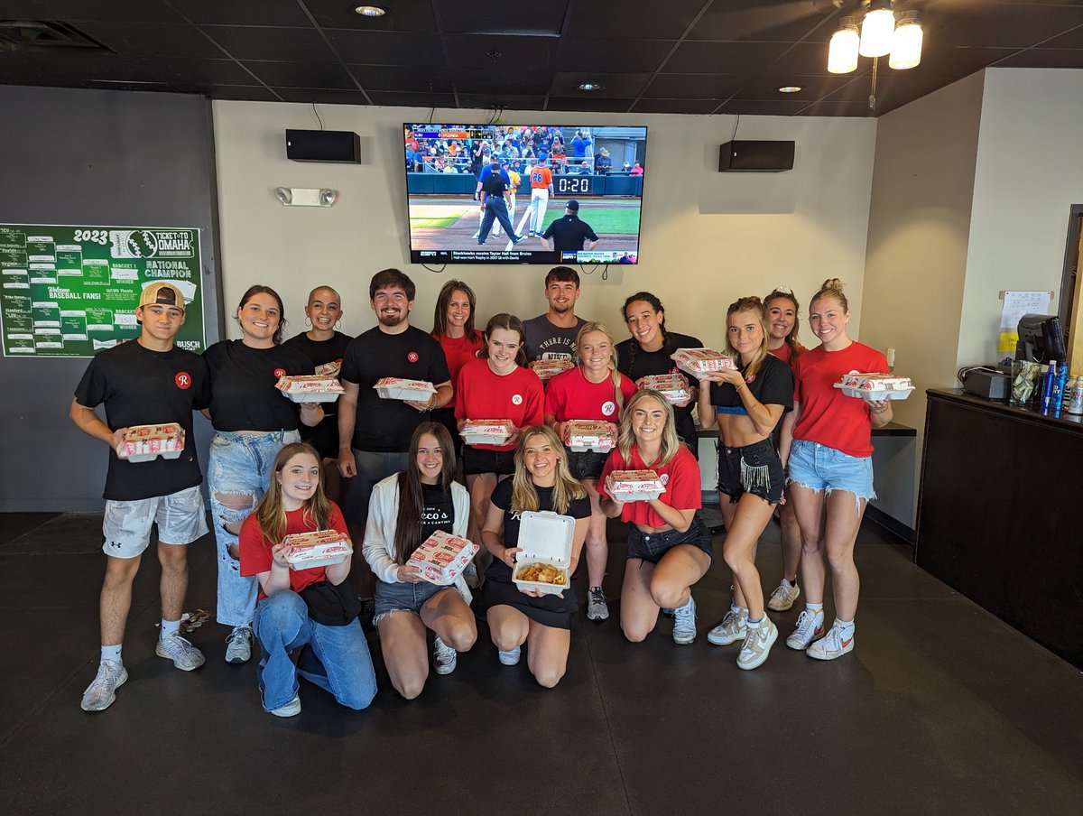 Big thanks to @getGordon for hooking up the staff with @raisingcanes! Just the fuel we need to keep the drinks flowing for the post game festivities. #RoccosOmaha #Cws2023 #8888