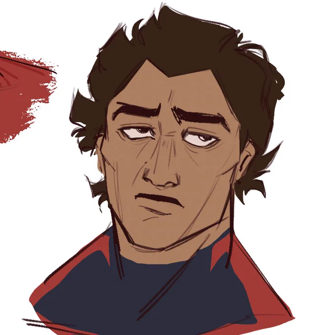Working on getting down Miguel's face. hoping to draw more of him once I'm back home!  #AcrossTheSpiderVerse #MiguelOHara