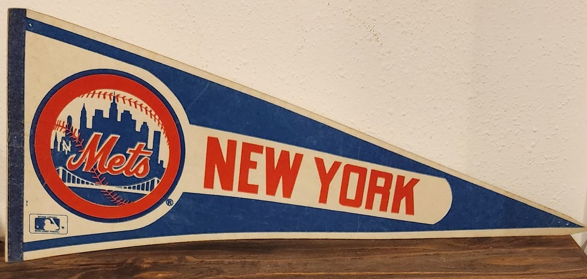 1980s-1990s Vintage New York Mets Pennant FS $10 + Shipping #pennants #NewYork #NewYorkmets #MetsTwitter #mets #thehobby #showyourhits #sportscards #baseballcards #tradingcards #vintage #vintagevibes #whodoyoucollect