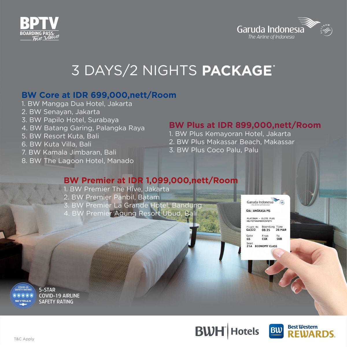 infothehive's tweet photo. Tunjukkan Garuda Boarding Pass anda dan dapatkan paket promo kamar menarik 3 Hari 2 Malam menginap di seluruh Best Western Hotels &amp; Resorts Indonesia.

Cek feed diatas untuk info lebih lanjut 👆
@garuda.indonesia

S&amp;K berlaku.

#bwhhotelsgroup #bestwestern #bestwesternasia https://t.co/lfMaDeG1R2