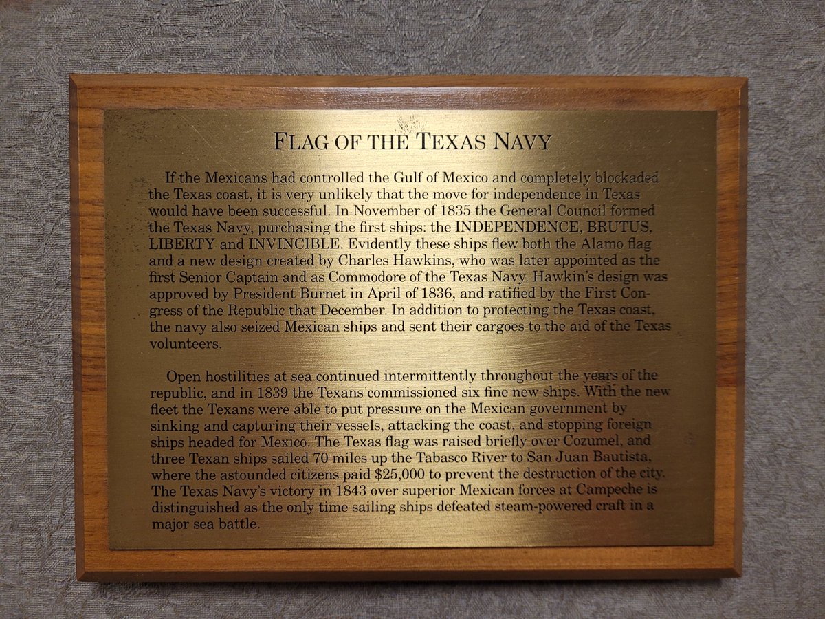 The flag of the Texas Navy is our next stop on our wall of flags from my courthouse.  #TexasProud
