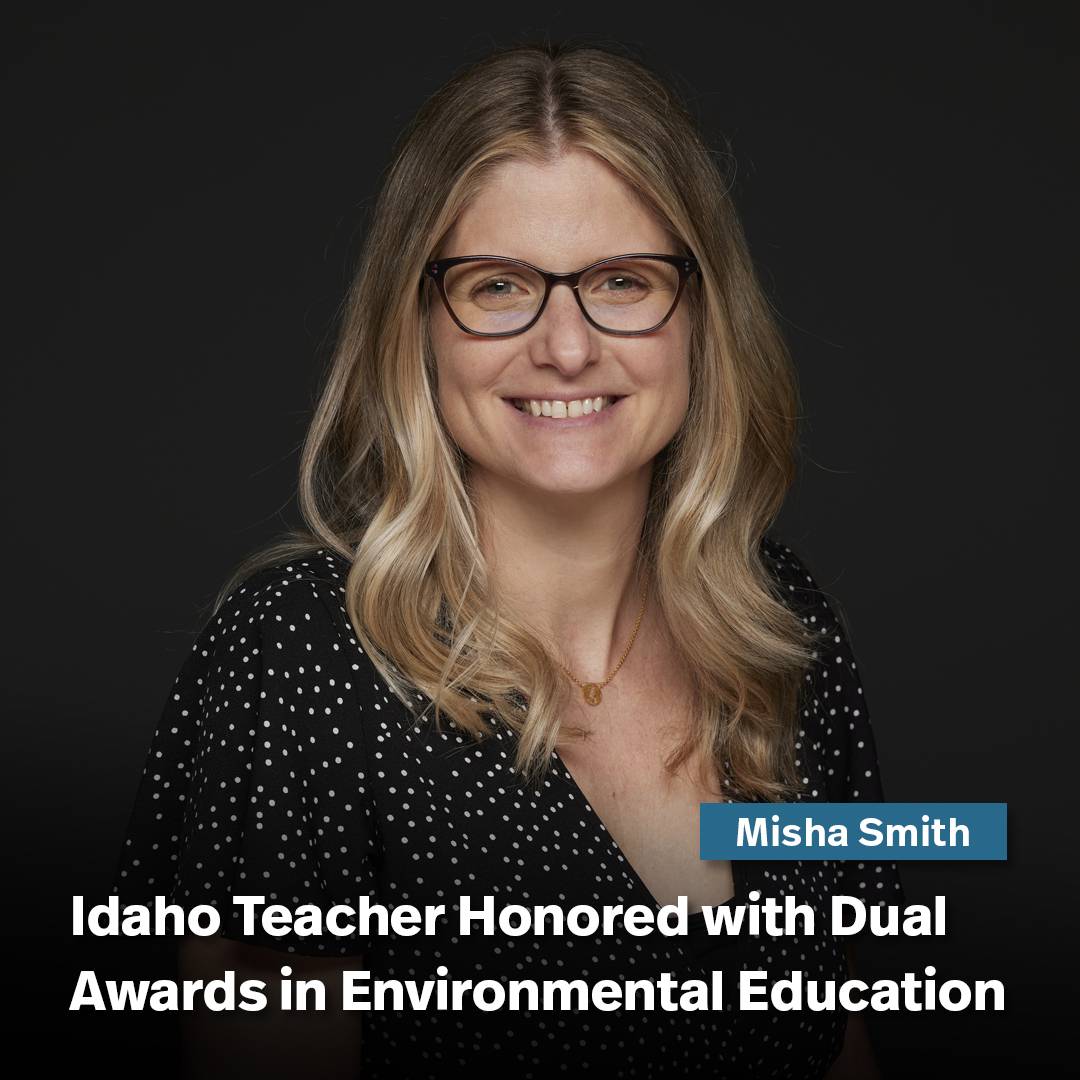 IdDeptOfEd's tweet photo. Congrats, Misha Smith! This @BSDEducation teacher has been recognized for her commitment to high-quality instruction in environmental science &amp; geography with 2 prestigious awards, the Presidential Innovation Award for Environmental Educators &amp; a Grosvenor Teacher Fellowship! https://t.co/ctLWbrwUtO