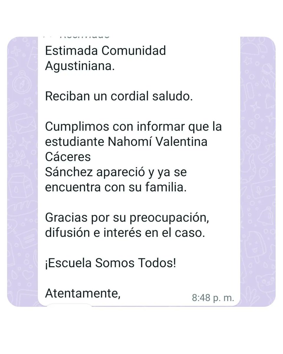 manosdlsangeles's tweet image. Ya Apareció.

Gracias a Dios se encontrada por Funcionarios del cicpc por San Agustín y ya la misma entregada a sus Familiares