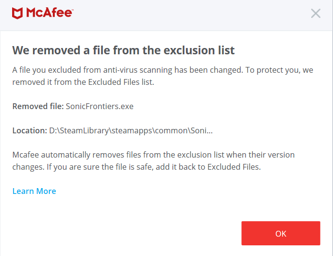 FUCKING HELL 

WHAT'S THE POINT OF HAVING AN EXCLUSION LIST IF THE SOFTWARE CAN JUST UNDO IT!?