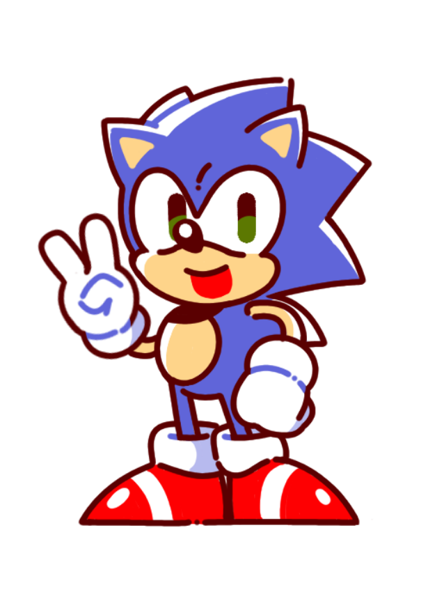 sonic the hedgehog 1boy solo male focus green eyes gloves smile open mouth  illustration images