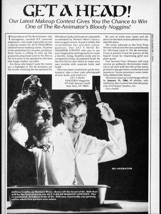 thegorezone's tweet photo. horror movies went to shit the second you couldn't win a decapitated head from them as part of a promotional magazine contest. this was the peak of cinema's potential https://t.co/EkeFBQPxKg