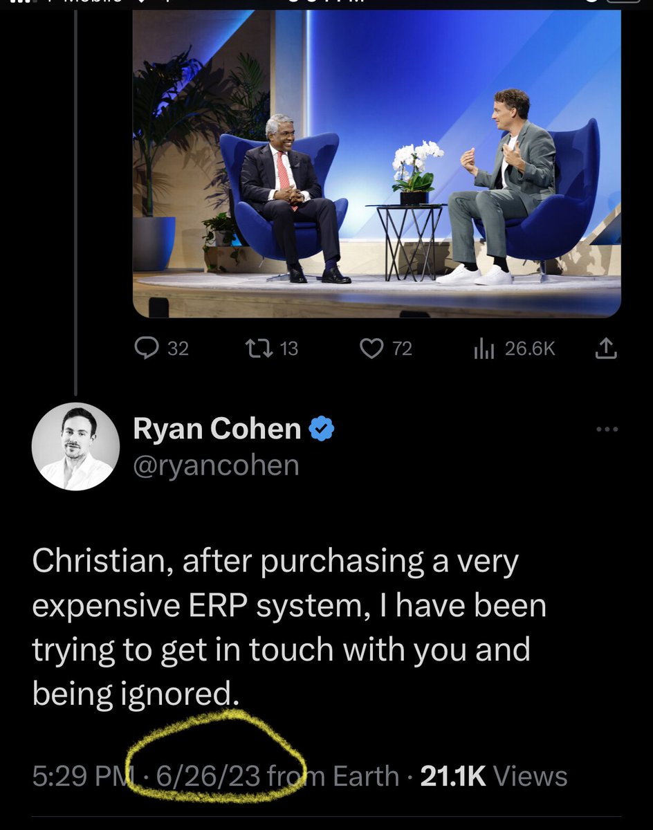 Imagine not answering a call from @RyanCohen ☎️