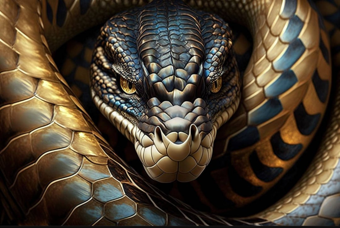 SNAKES 🐍
Eternally undulating cosmic energy
Ominous, strikes terror into many
S-shaped movements from primal waters
Coils on itself (like DNA from every living cell)
'The Wild Braid of Creation'
Strikes like lightning, vanishes in a flash
Progenitor
Destroyer
Sacred Being
Wise
