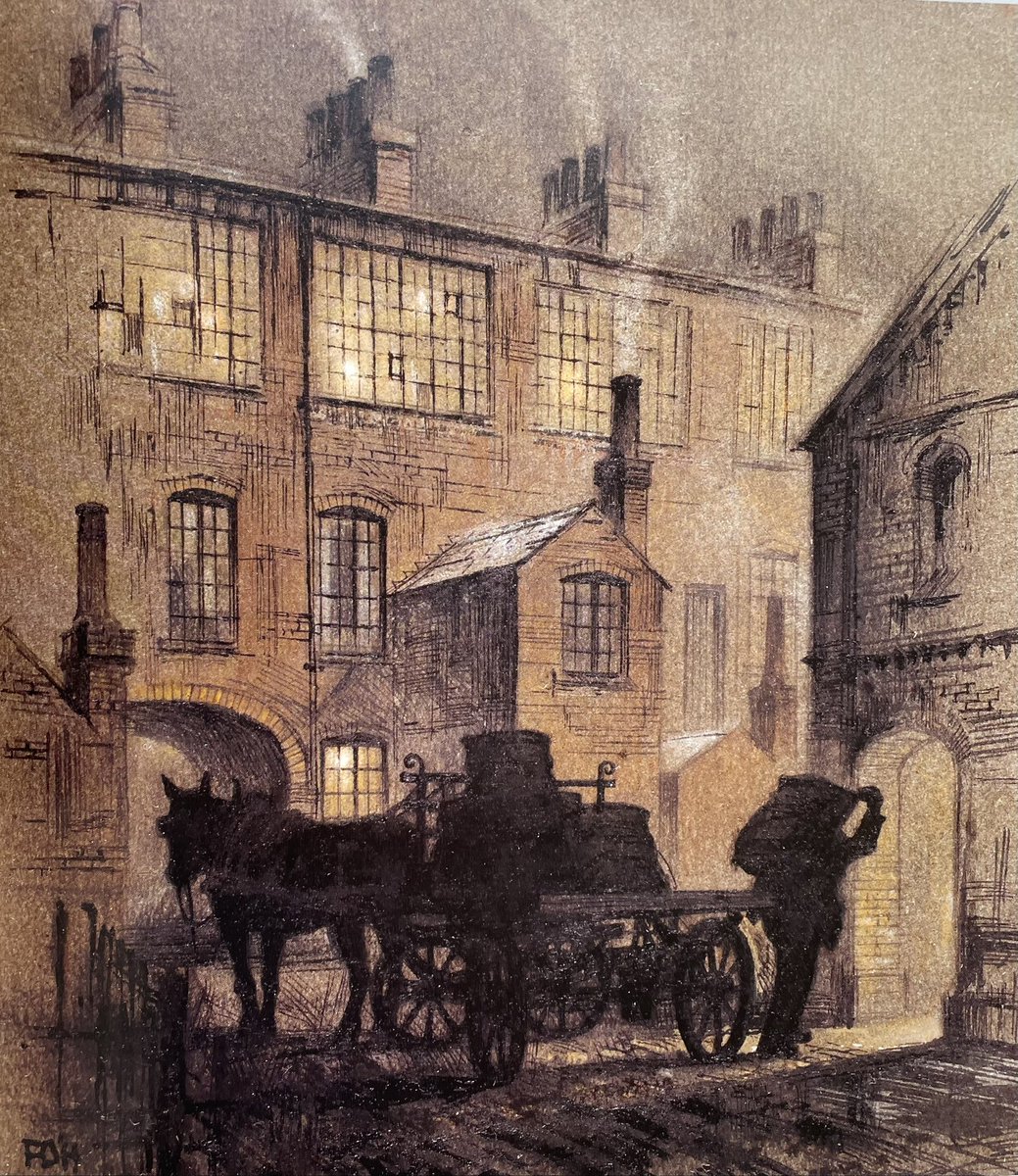 Eli Green’s Cottage Factory, Coventry: Coal being delivered (Chalk &amp; Ink) by Falcon Hildred (b.1935)