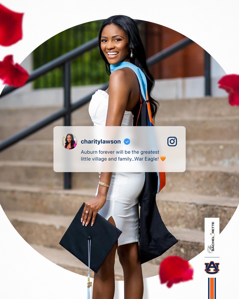 From the Loveliest Village on The Plains to finding love on the @BacheloretteABC!

Cheering on @AuburnU grad Charity Lawson in her journey as #TheBachelorette! 🌹

Tune in tonight at 8 p.m. CT on @ABC!

#WarEagle