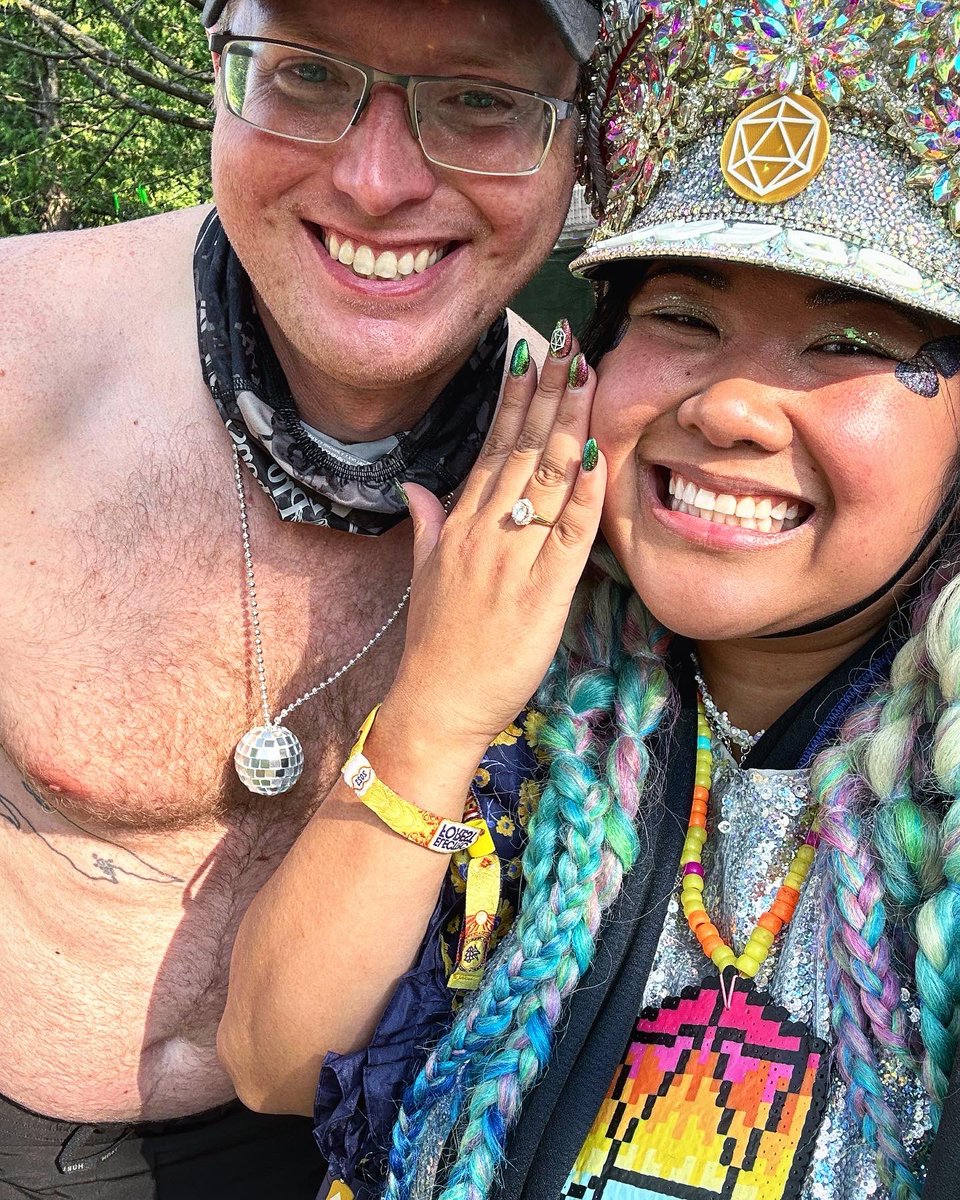 NinaInPDX's tweet photo. Got proposed to at @Electric_Forest decked out in all @odesza gear. And vibe with the @ForeignFam friends all weekend. What a perfect weekend. https://t.co/LguzPLfKgT