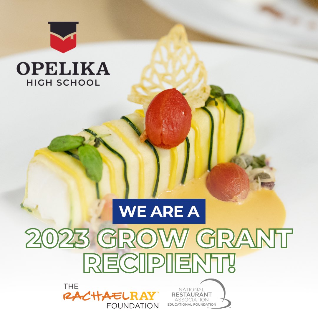 We are proud that we are one of 40 high schools that have received the Rachael Ray Foundation ProStart Grow Grant! The $5,000 grants from the #RachaelRayFoundation will help us improve our students’ ProStart experience! Congratulations, Chef Eldred!

#ProStartGrowGrant