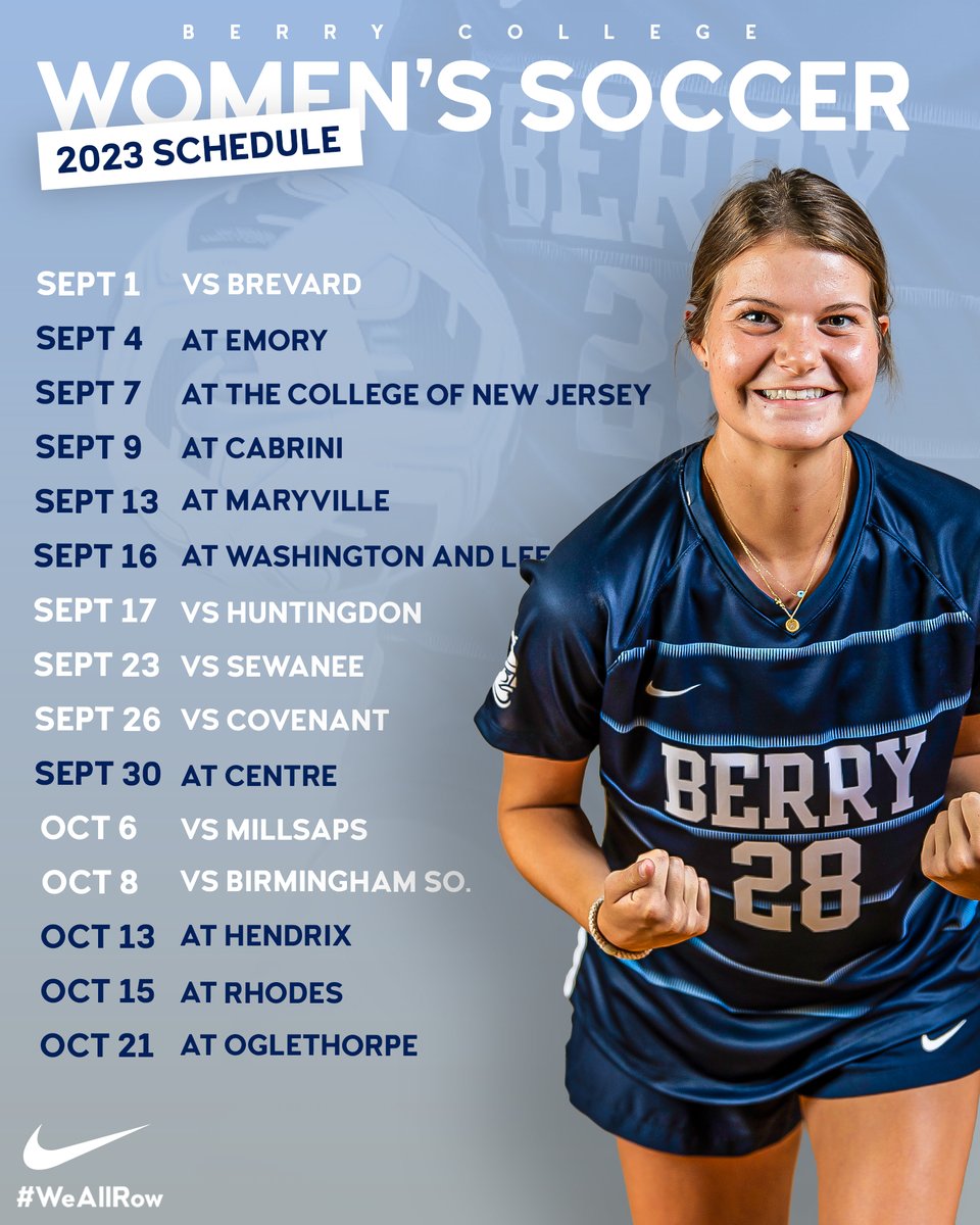 The @BerryWSoccer 2023 schedule is here!
#WeAllRow