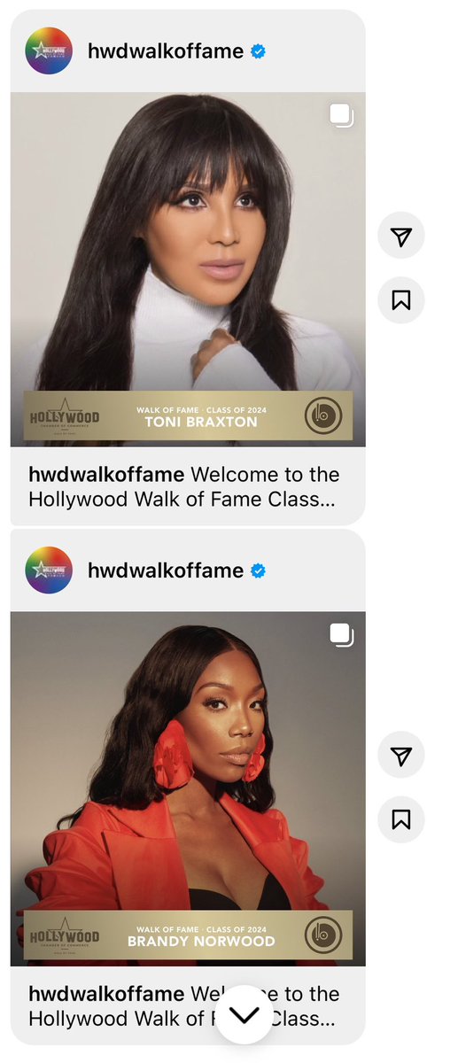 I’m so happy for both @tonibraxton and @4everBrandy long overdue 🌟 ⭐️ 👏🏽👏🏽👏🏽👏🏽👏🏽🎉🎊🎉🎊 #HollywoodWalkofFame
