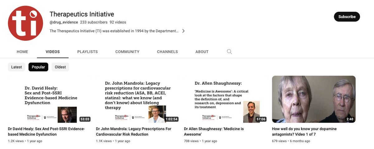 Check out our @YouTube channel to view our #MedEd, #BetterPrescribing & #PatientExperience videos 🤩🧑🏾‍💻

👉🏽Watch+Subscribe: youtube.com/@drug_evidence

#BetterHealth #Prescribing #MedTwitter #FOAMed #Deprescribing #ResearchMethods