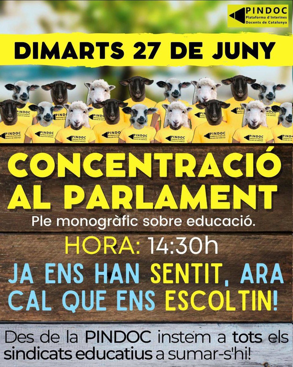 OxMunicipis's tweet photo. Des de PDSOM animem a totes les substitutes a manifestar-se en defensa de l'educació pública dimarts dia 27 de juny a les 14:00h al Parlament de Catalunya!  Junts som més forts ✊ #ordenaciomunicipis #mediambient #conciliacio #educaciopublica https://t.co/omfDZUBuQl
