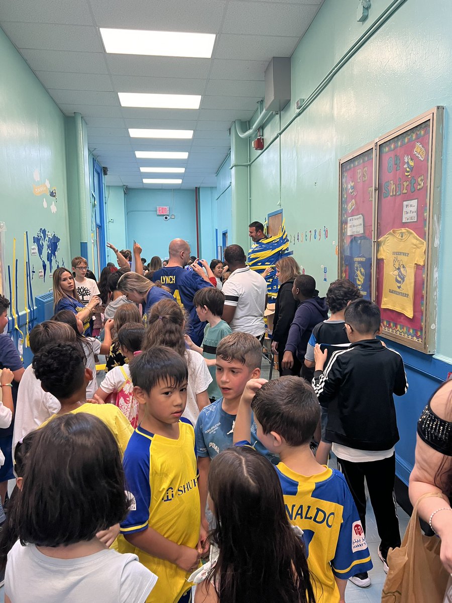 Come one, come all, tape your principal to the wall! @ps84q and the PTA gave me quite the send off. Thank you for the support, the fun and the memories! #SteinwaySWAG #Team84 🔵🟡