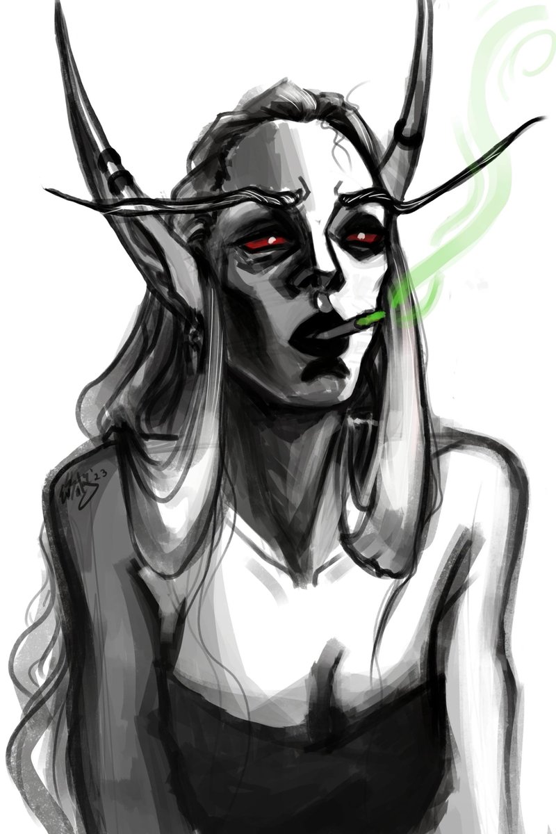 Warlock and felweed #bloodelf #sketch #worldofwarcraft #undead