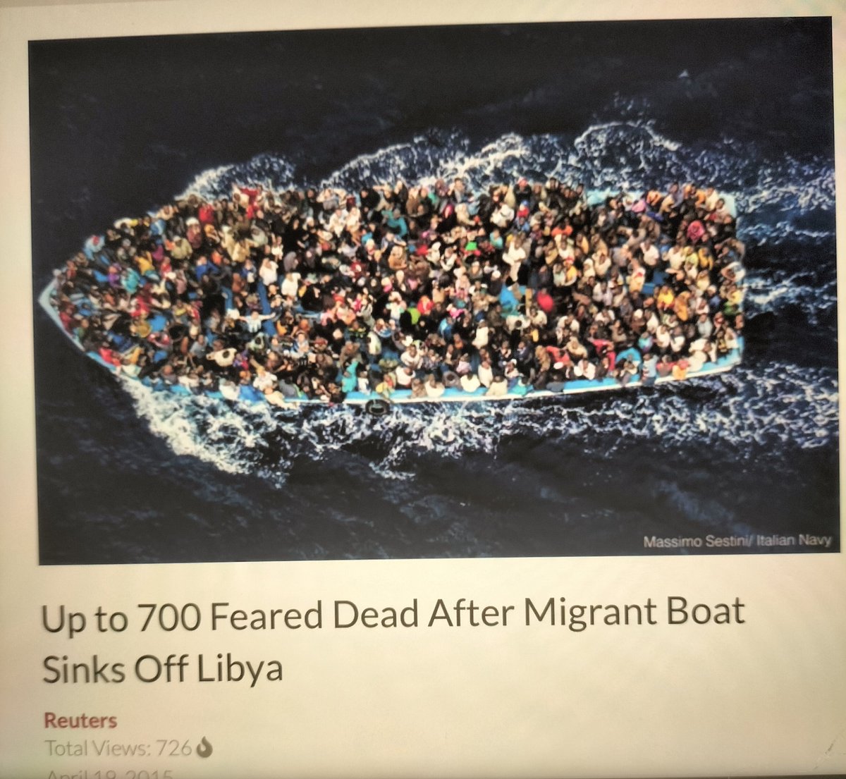 700 dead, missing in a #migrantboat ship. How is this possible we only reported the #submersible. Now #news is still built for rich, famous the ones who have it all. I must add even i didnt report this. What a nasty way to die. Nare dood #asielzoekers #migranten #AsylumSeekers