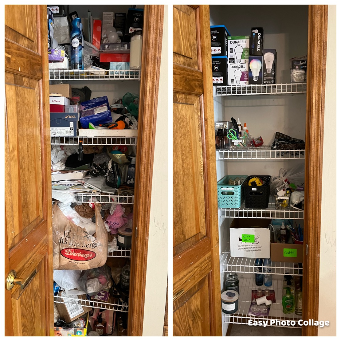 Do you have a place that you shove stuff just to get it out of your sight? I tackled one of those spaces today. It went from completely unusable, to perfectly functional!