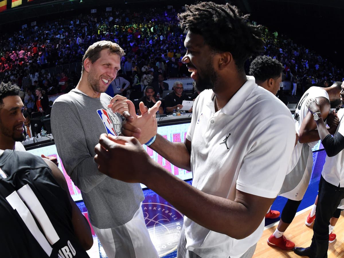 Dirk Nowitzki’s MVP season:
-24.6 PPG
-8.9 RPG
-3.4 APG
lost to the #8 seed as the #1 seed

Joel Embiid’s MVP season:
-33.1 PPG
-10.2 RPG
-4.2 APG
lost to the #2 seed as the #3 seed

if Joel’s MVP is fraudulent so is Dirk’s.