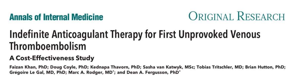 Faizan Khan, PhD (@faizank91) on Twitter photo 📣Coinciding with #ISTH2023, the final Chapter of my #PhD is published today in <a href="/AnnalsofIM/">Annals of Int Med</a>!
THREAD below detailing our study in which we quantified the benefit-harm tradeoffs of indefinite anticoagulation (AC) for unprovoked #VTE…🧵
acpjournals.org/doi/10.7326/M2… 📣Coinciding with #ISTH2023, the final Chapter of my #PhD is published today in <a href="/AnnalsofIM/">Annals of Int Med</a>!
THREAD below detailing our study in which we quantified the benefit-harm tradeoffs of indefinite anticoagulation (AC) for unprovoked #VTE…🧵
acpjournals.org/doi/10.7326/M2…