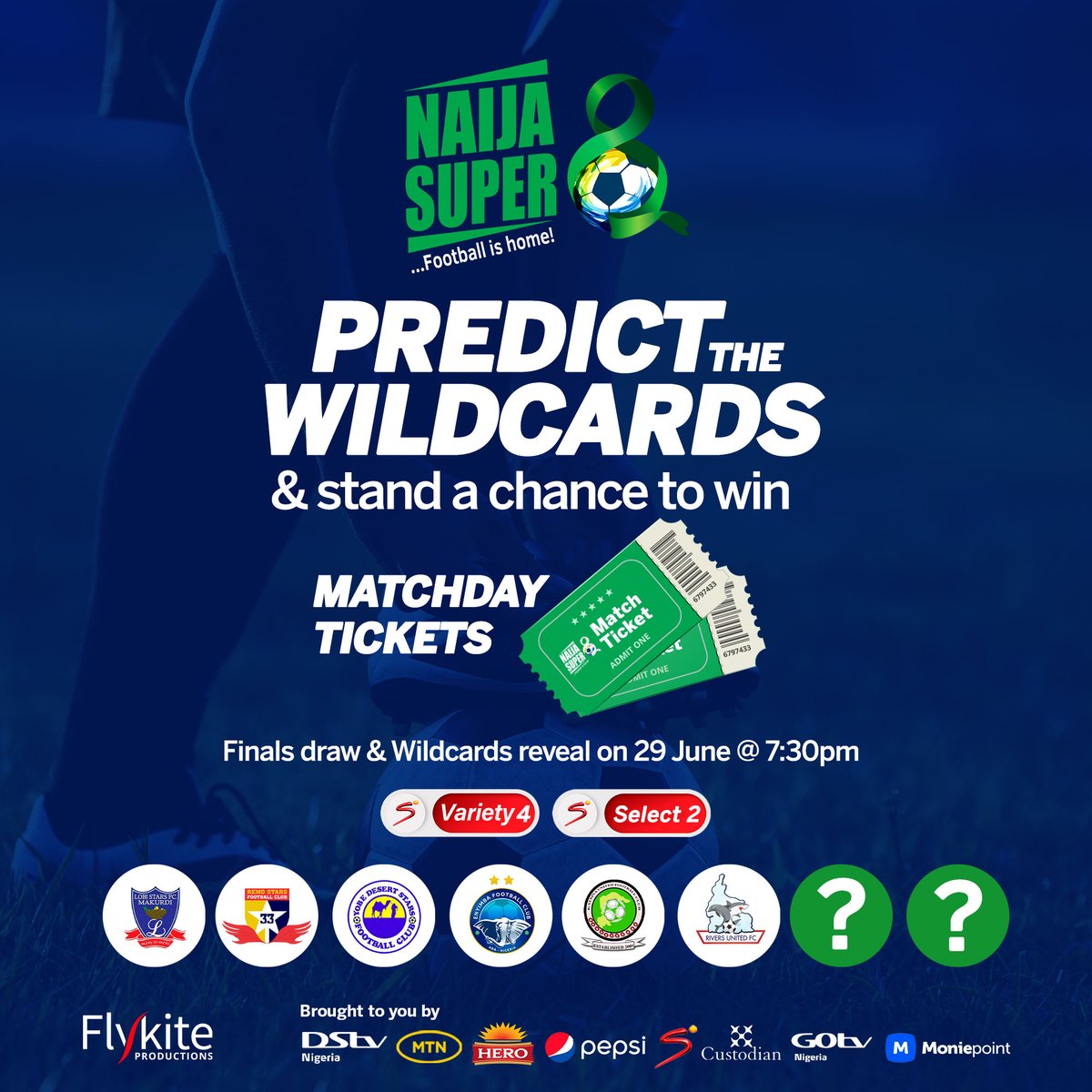 Correctly predict the teams that will be selected as wildcards and win match day tickets to watch any game of your choice at the main tournament in Lagos.

Let the predictions begin...

#NaijaSuper8