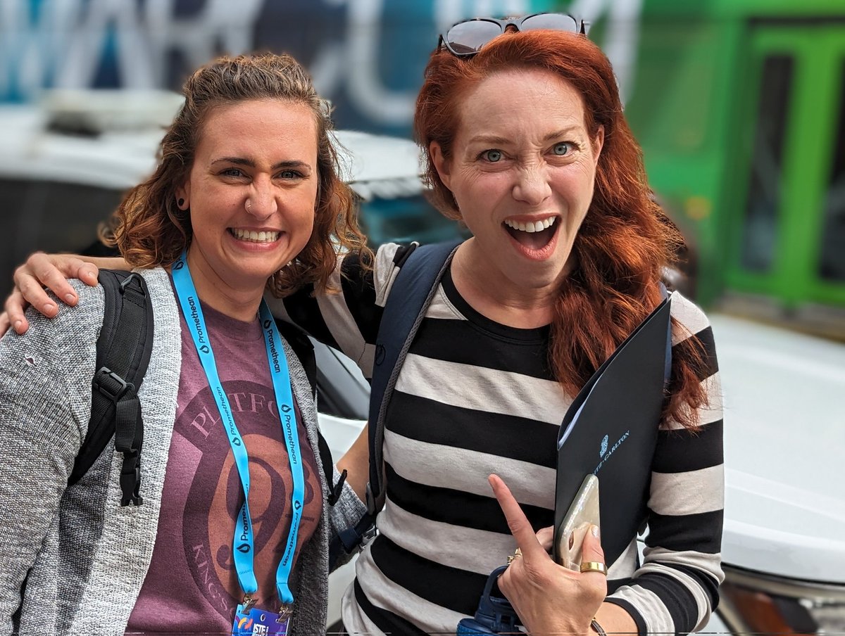 After a solid 90 seconds of just staring at me, she got the courage to introduce herself. This is my new friend @alieward ❤️😍🤩 If you see her at #ISTE23, say you know me 😜 (Ok, so maybe it didn't go down *exactly* like this....it might have only been 60 seconds)