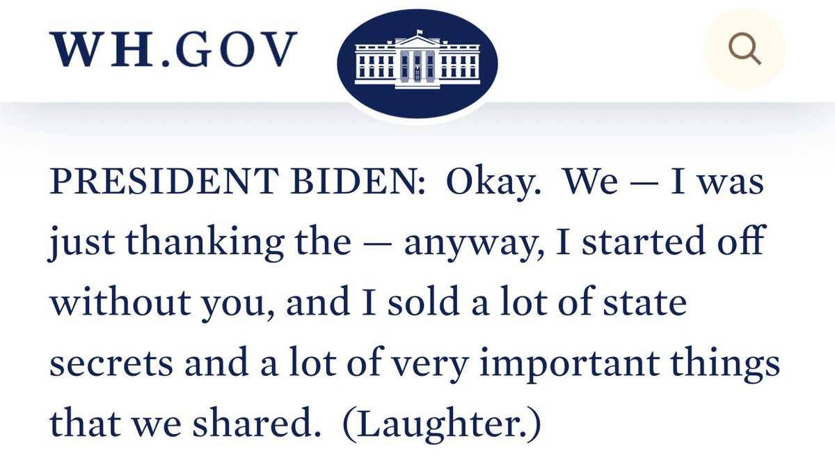 Official White House transcript: