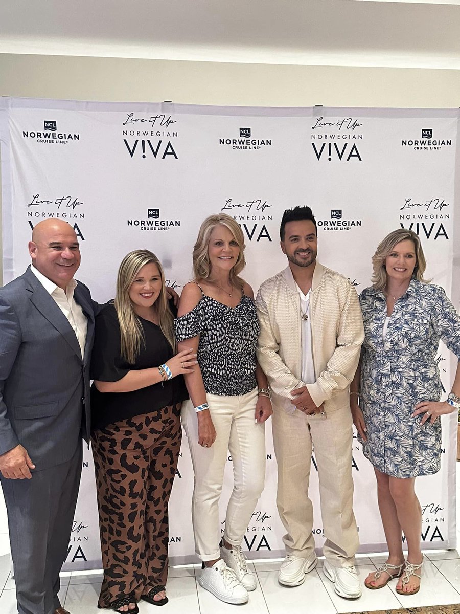 Cruisitude's tweet photo. What do you get when two cruise ship Godmothers head to Marlins Stadium to celebrate the newest Godfather of the Norwegian Viva, international superstar Luis Fonsi? Greatness! #cruiseplanners #cruisitude #cprocks #norwegianviv! #cruiseplanners #cruisitude #cprocks #norwegianviva https://t.co/beXpCMzmoO