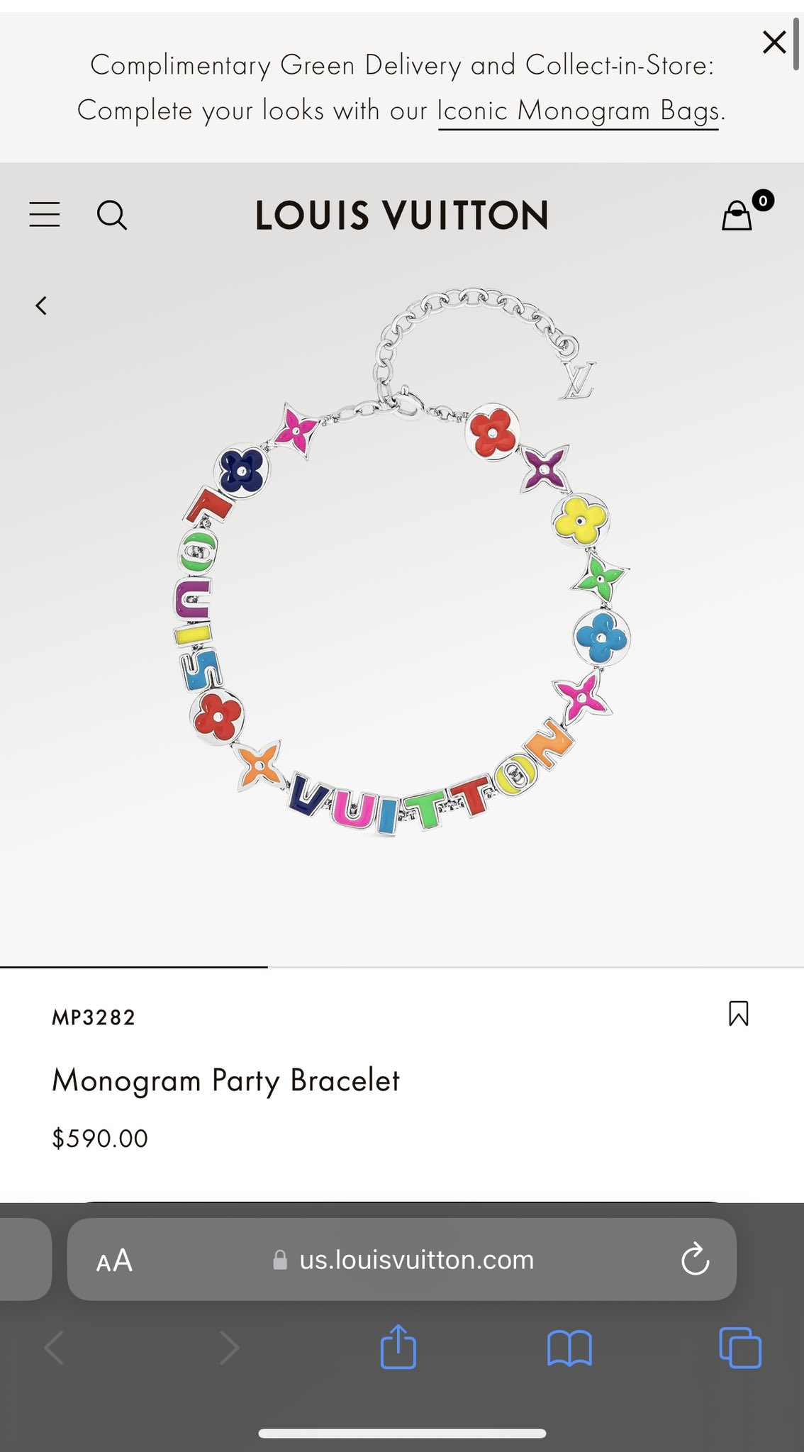 Louis Vuitton MONOGRAM PARTY BRACELET MP3282