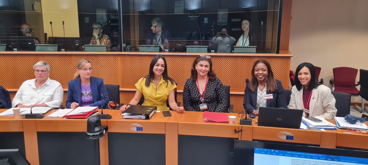OACPS_PA's tweet photo. The #OACPSEU concialiation meeting on urgent motion for resolution on the #humanitarian and security situation in Haiti took place today at the @Europarl_EN, co-chaired @Farideraful and @JaninaOchojska https://t.co/JghdqOszYa