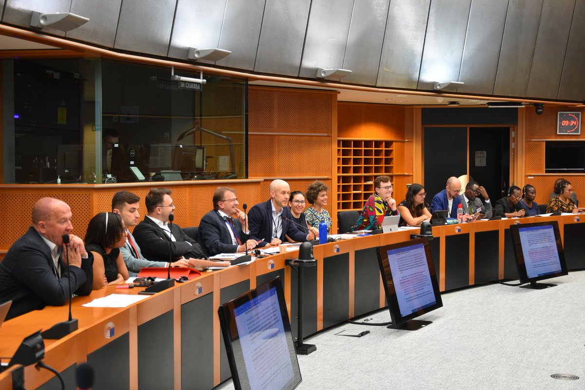 OACPS_PA's tweet photo. The #OACPSEU concialiation meeting on urgent motion for resolution on the #humanitarian and security situation in Haiti took place today at the @Europarl_EN, co-chaired @Farideraful and @JaninaOchojska https://t.co/JghdqOszYa