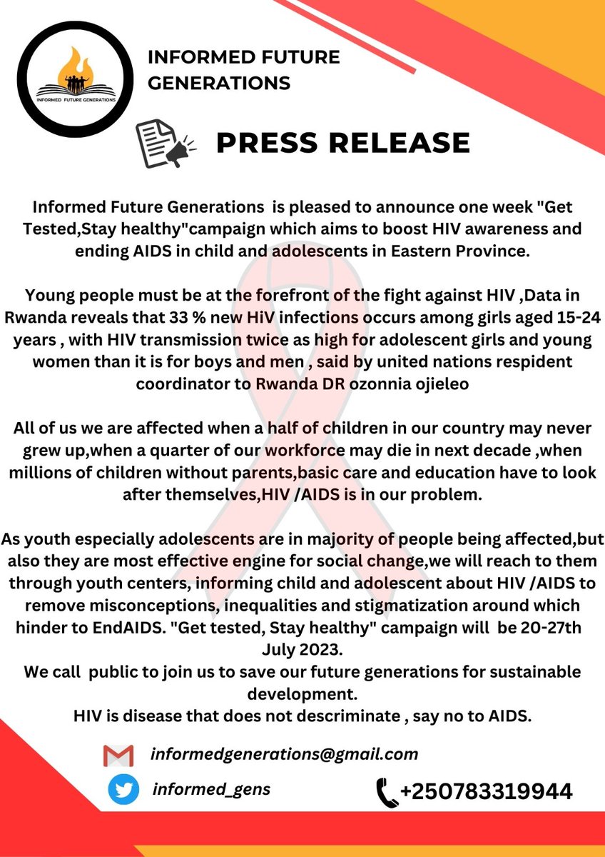 Misconceptions around #HIV increases #inequalities, #discrimination and #stigmatisation of people living with #HIV which makes it hard to #EndAIDS.
Let's stand together to #FightHIVStigma promoting #HIV test, prevention and treatment in youth. #GetTestedStayHealthy 
#Turikumwe