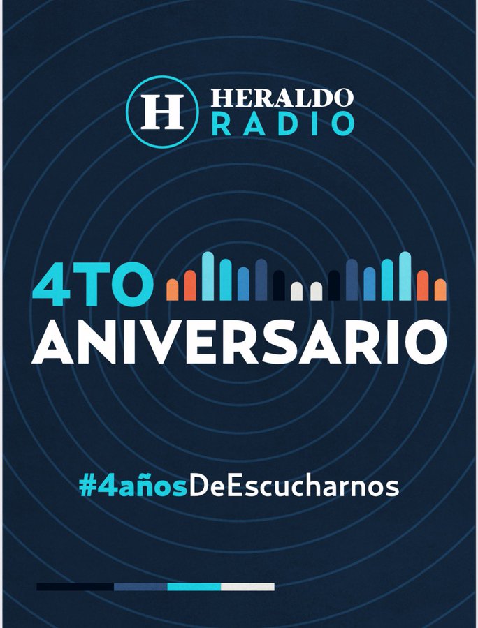 El #equipo de #ElDedoEnLaLlaga queremos felicitar a todos los que colaboran en el #HeraldoRadio por este #CuartoAniversario. ¡Que sean muchos más!! 🎉🎉 
#4AñosHeraldoRadio @AdrianLarisC 
@heraldoradio_ @heraldodemexico📻🎙