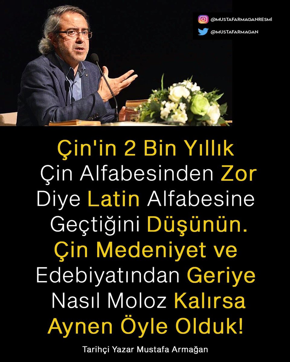 Çin de bir gün harf inkılabı yaparsa
Çin medeniyetinden ne kalır geriye?
Enkaz