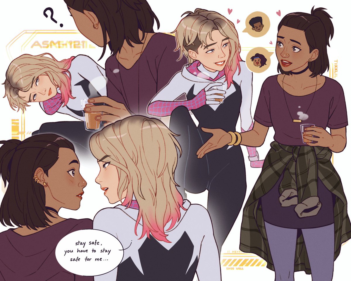 Gwen is afraid, Gayatri doesn't understand, they both have some chai.
The universe conspires.
#SpiderManAcrossTheSpiderVerse